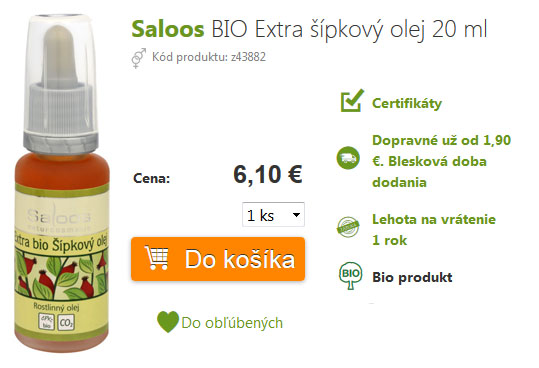 cena šíkového oleja saloos