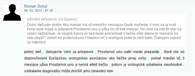 Puteți lua Prostamol Uno singur cu semne de adenom de prostată