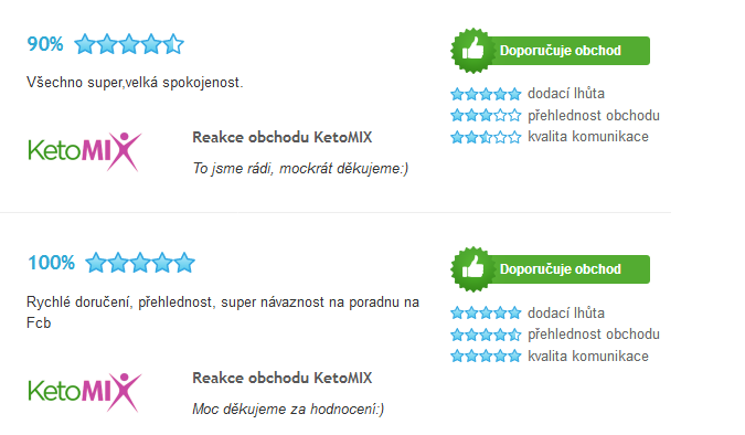 Ketomix recenzie na Heureka.sk